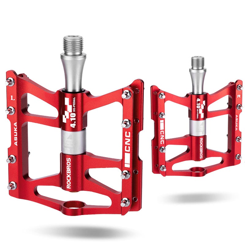 روكبروز ROCKBROS 4 محامل دواسات الدراجة الجبلية MTB Padals منصة دواسات الدراجة المسطحة سبائك الألومنيوم 9/16 بوصة - Image 1